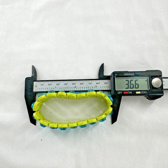 Unbranded Stretch Bracelet Womens OS Lime Green Blue Rhinestone Good Y2K Neon - Picture 10 of 11